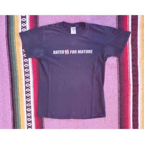 Vintage Y2K Rated M for Mature Gaming Black Shirt - Picture 1 of 6